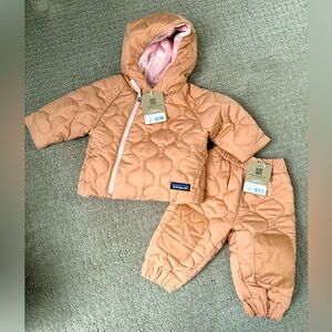 Patagonia Quilted Hooded Jacket and Pants Set, 3-6 month, brand new with tags
